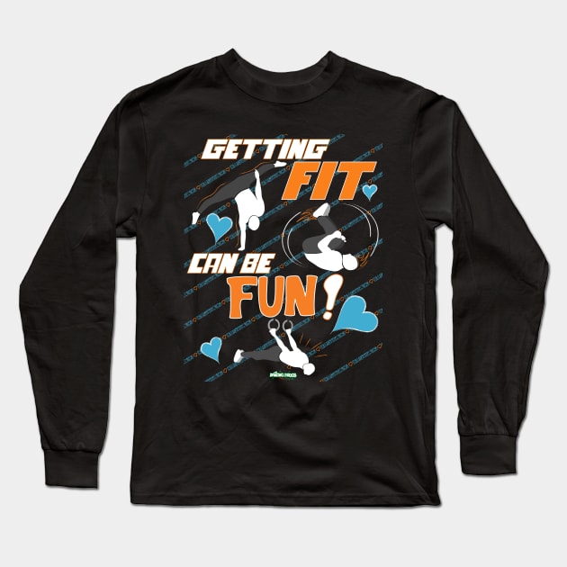 Fitness can be fun! Long Sleeve T-Shirt by DancingFrogs